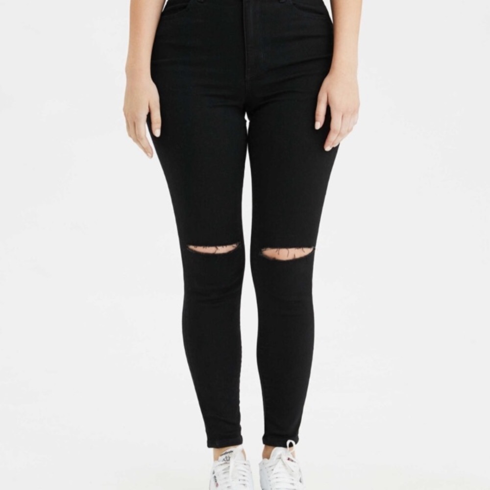 Black American eagle jeans size 16 short brand new